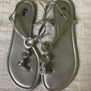 Silver dress sandals